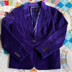 Talbots Deep Purple Velvet Blazer Jacket